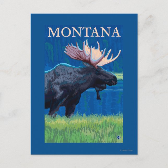 MontanaMoose Vintage resor Poster Vykort (Framsida)