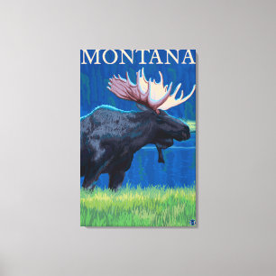 MontanaMoose vintage resoraffisch Canvastryck