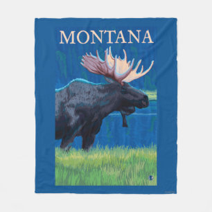 MontanaMoose vintage resoraffisch Fleecefilt