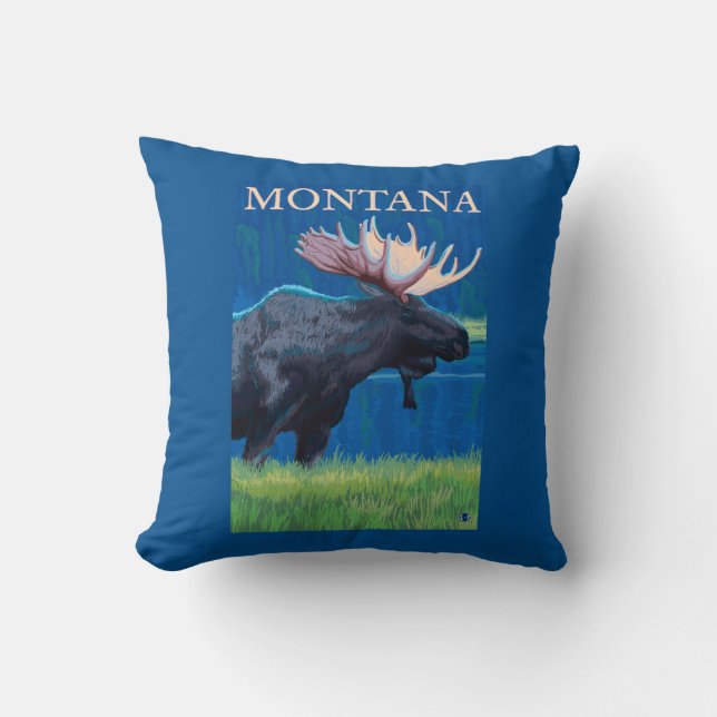 MontanaMoose vintage resoraffisch Kudde (Framsida)