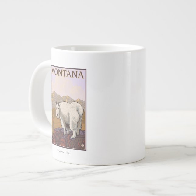 MontanaMountain Goat Vintage resor Poster Jumbo Mugg (Framsida vänster)