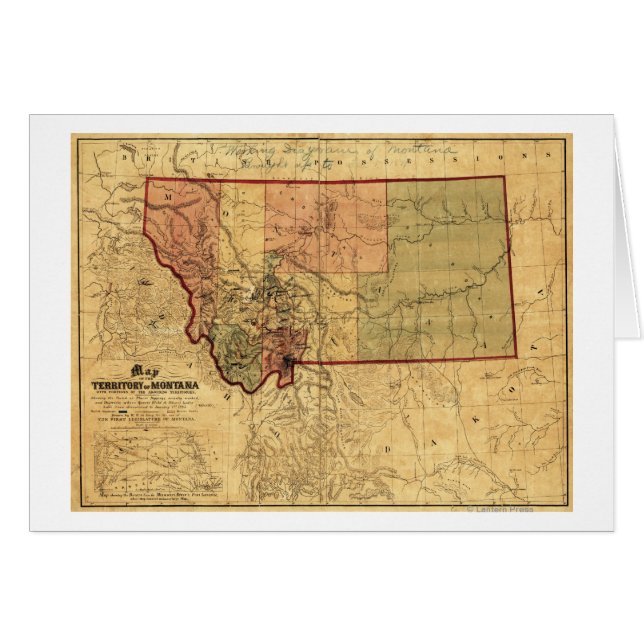 MontanaPanoramic MapMontana Hälsningskort (Framsidan Horizontal)