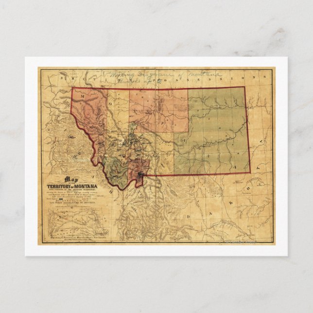 MontanaPanoramic MapMontana Vykort (Framsida)