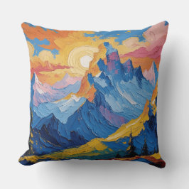 Montañas al amanecer con resplandor kudde