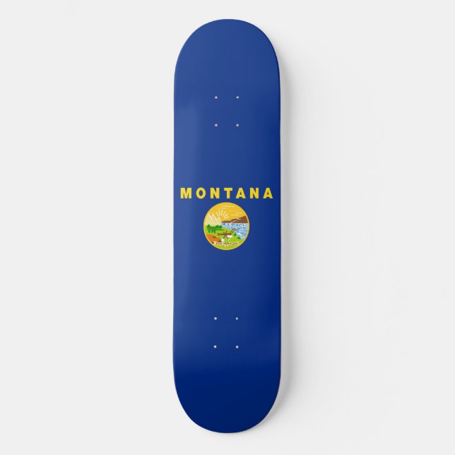 Montanas delstatsflagga mini skateboard bräda 18,5 cm (Framsida)