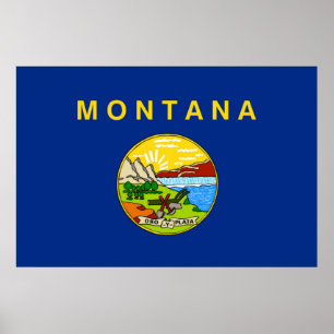 Montanas delstatsflagga poster