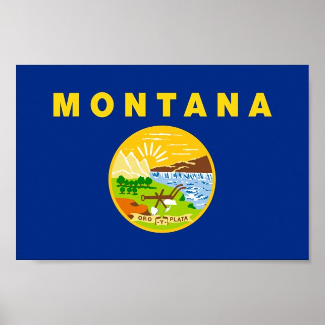 Montanas delstatsflagga poster (Framsidan)