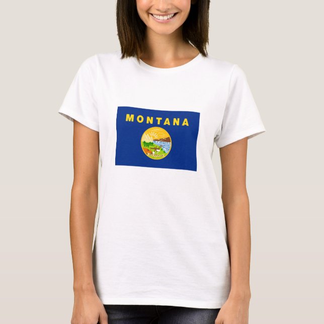 Montanas delstatsflagga t shirt (Framsida)