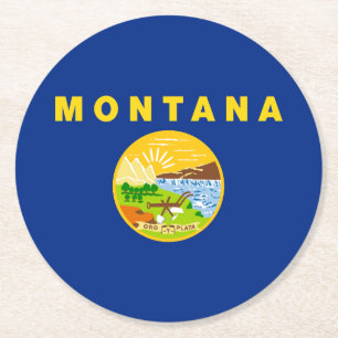 Montanas delstatsflagga underlägg papper rund