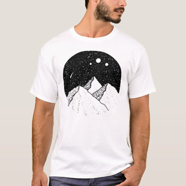 Montanha Mística em Pontilhismo T Shirt (Framsida)