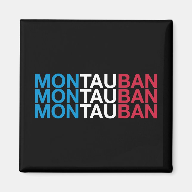 MONTAUBAN FRANSK FLAGGA MAGNET (Framsidan)