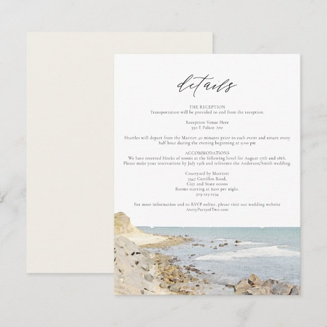 MonTAUK BEACH New York Ocean Information-kort Inbjudningar (Fram/baksida)
