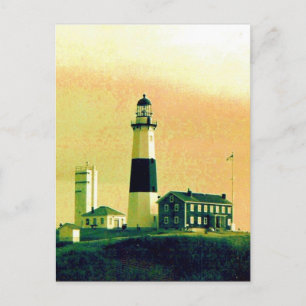 montauk fyr upp vykort