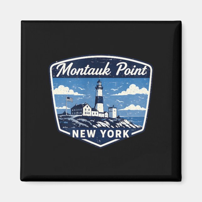 Montauk i New York fyr Kusthav Magnet (Framsidan)