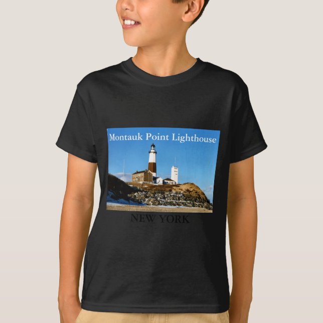 Montauk Int Lighthouse New York  T Shirt (Framsida)
