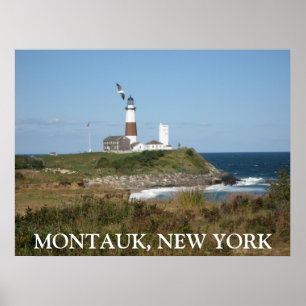 MONTAUK Lighthouse Fiskmås Kärlek Poster