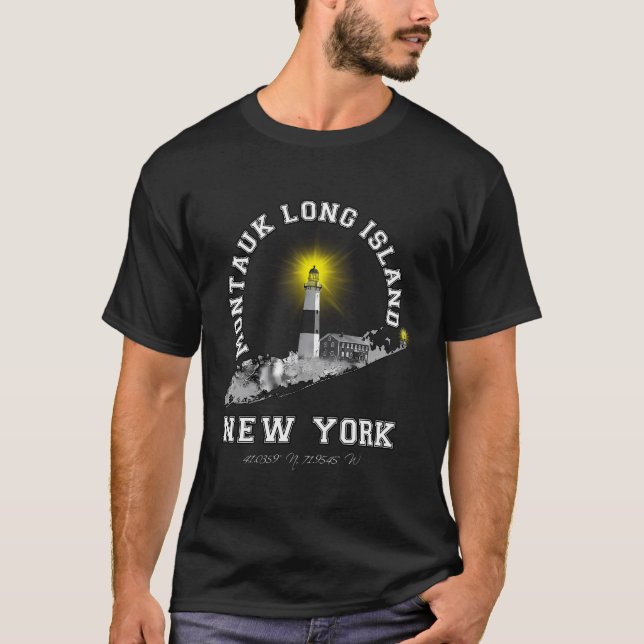 Montauk Lighthouse Long Island Ny T Shirt (Framsida)