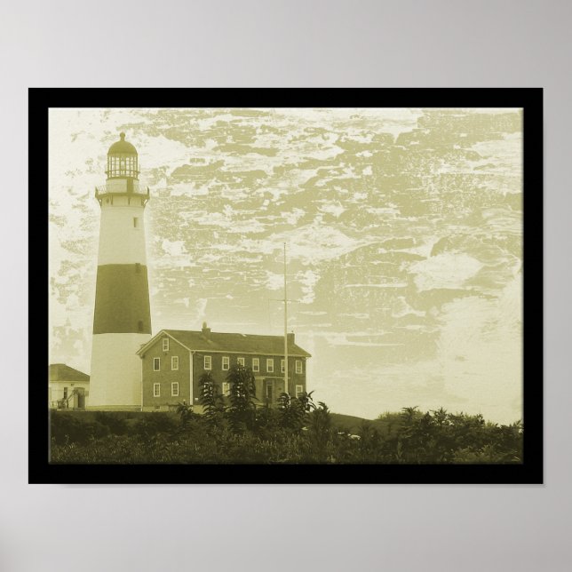 Montauk Lighthouse Poster Skriv ut (Framsidan)