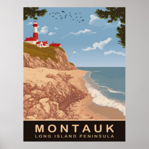 Montauk, Long Island, Vintage resor Poster