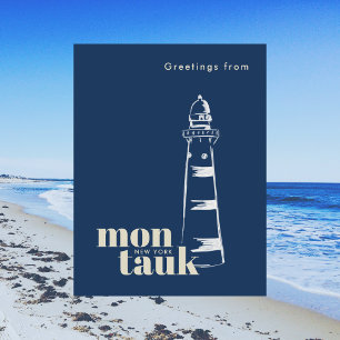 Montauk New York modern handmålad fyr Vykort