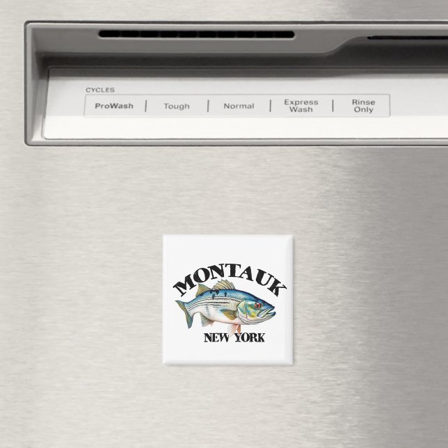 Montauk New York Strimmig Basfiske Slutet Magnet (In Situ (Dishwasher))