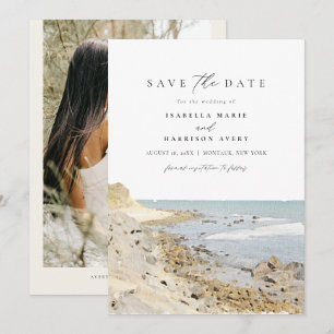 MONTAUK NEW YORK Watercolor Beach Spara datumet i Inbjudningar