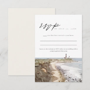 MONTAUK New York Watercolor Kusten OSA kort