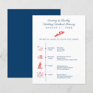 Montauk NY Bröllagsmottagning Itinerary Tidslinje Tilläggskort