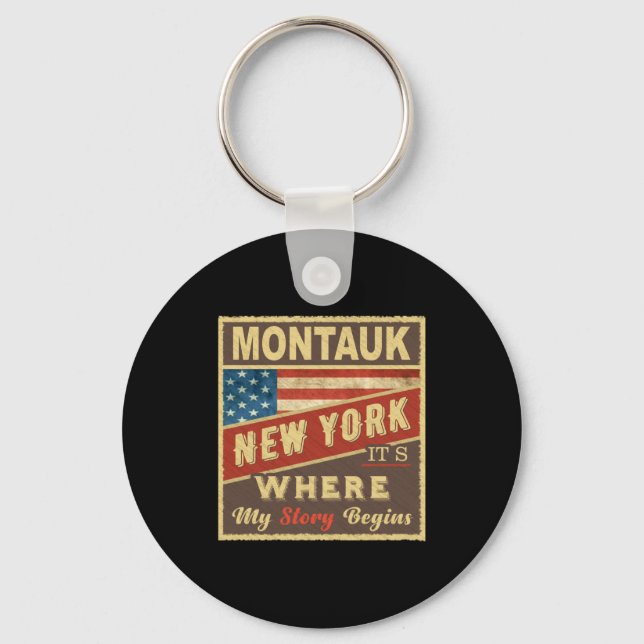 Montauk Ny Its Where My Story Begins _1  Nyckelring (Framsida)