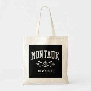 Montauk NY Vintage Crossed Oars & Boat Anchor Spor Tygkasse