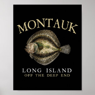Montauk Off The Deep End Fluke Flounder Fiske På Poster
