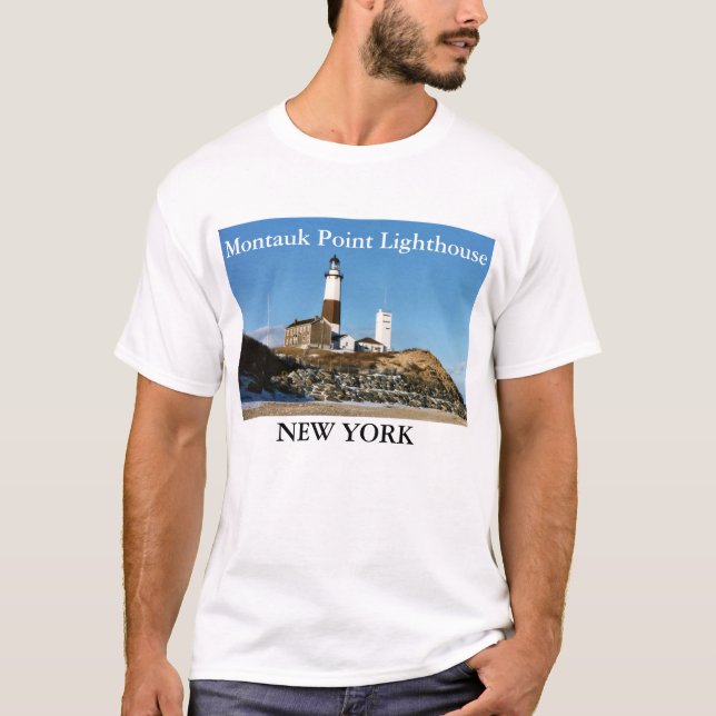 Montauk pekar fyren, den New York T-tröja T-shirt (Framsida)
