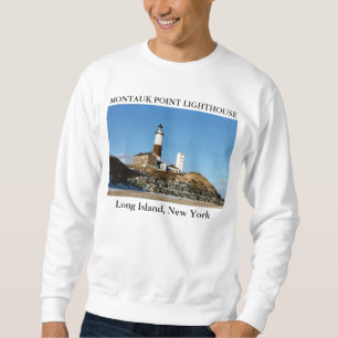 Montauk pekar fyren, Long Islandet New York Lång Ärmad Tröja