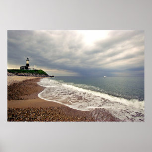 Montauk pekar fyren, Long Islandet, New York Poster