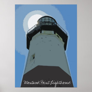 Montauk pekar fyren poster