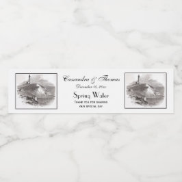 Montauk Point fyr Hamptons Long Island NY Vattenflaskor Etikett