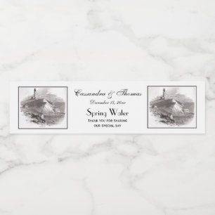 Montauk Point fyr Hamptons Long Island NY Vattenflaskor Etikett