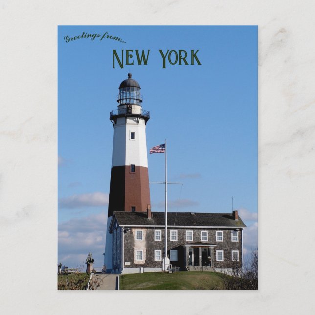 Montauk Point fyr New York Vykort (Framsida)