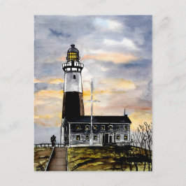 montauk point fyr nytt jokerkort vykort