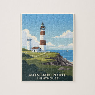 Montauk Point Fyren, Klippig kust och segelbåt Pussel