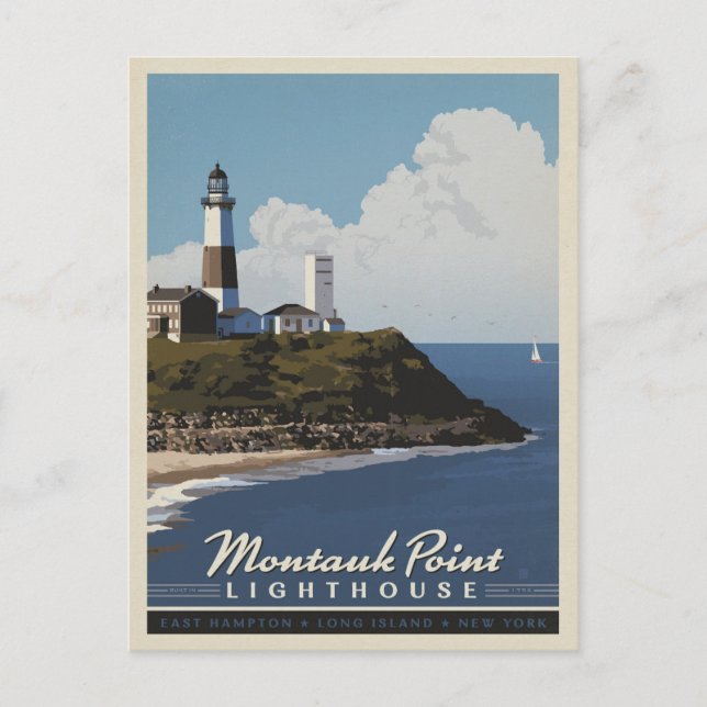 Montauk Point Lighthouse, LongIsland NY Vykort (Framsida)