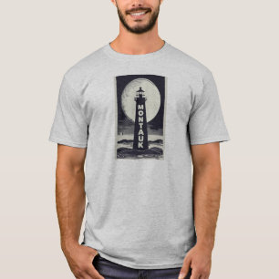 Montauk Point Lighthouse Måne T Shirt