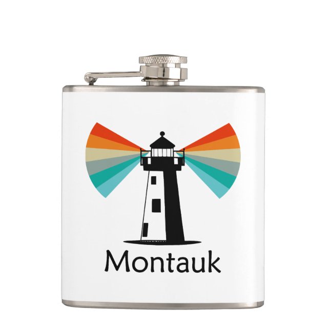 Montauk Point New York Lighthouse Rainbow Fickplunta (Framsidan)