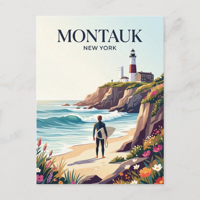 Montauk Point New York Vykort (Framsida)