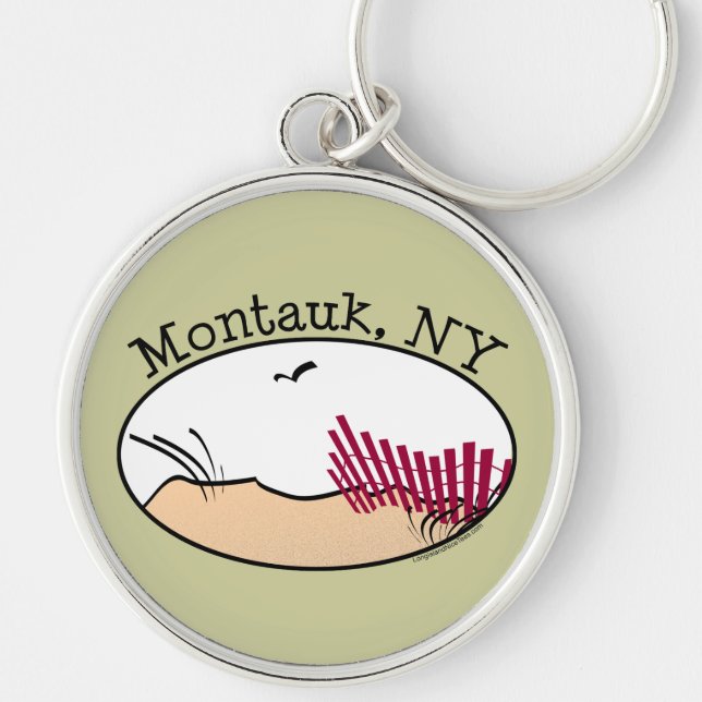 Montauk Rund Silverfärgad Nyckelring (Framsidan)