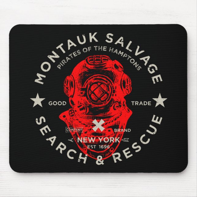 Montauk Salvage Co. Dive Helmet Mousepad Musmatta (Framsidan)