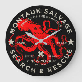 Montauk Salvage Co. Octopus Large Wall Clock Stor Klocka