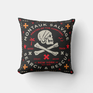 Montauk Salvage Co. Pirat utanför dörrfyllning Kudde