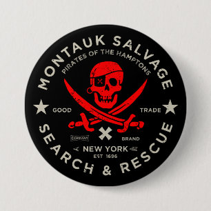 Montauk Salvage Co. Red Pirat Button Knapp
