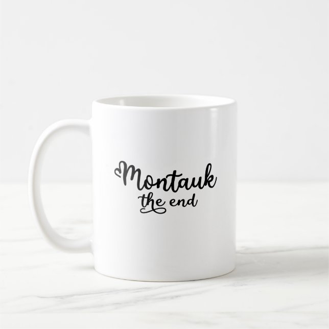 Montauk The End Hamptons NY strand semester 11954 Kaffemugg (Vänster)